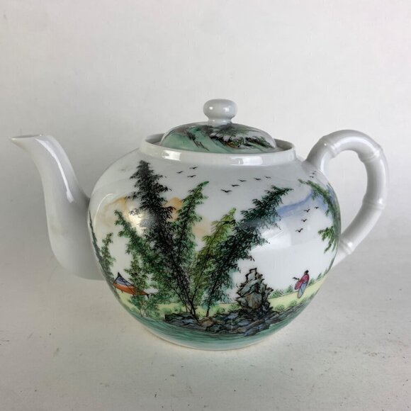 Vintage Tao Fong Shan Hong Kong Painted Tea Pot Ceramic - Picture 1 of 9